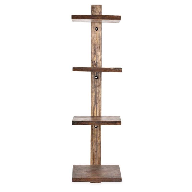 Floating Vertical Wall Shelf, 4-Shelf - Ebony